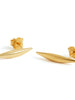 Afiok signature small quill stud earrings recycled 24kt yellow gold vermeil