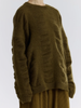 Black Crane Dark Olive Waterfall Mohair Blend Sweater