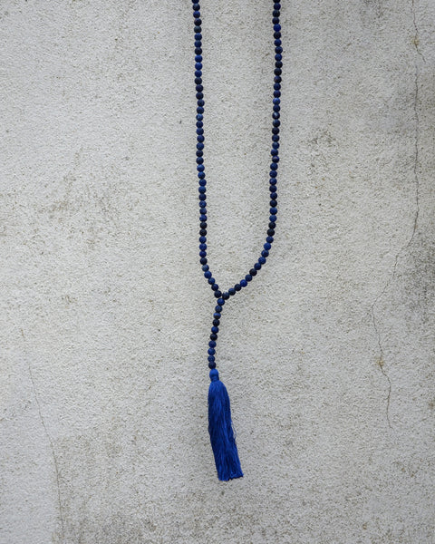 Blue Sodalite Tassel Necklace