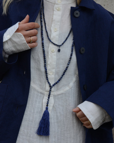 Blue Sodalite Tassel Necklace