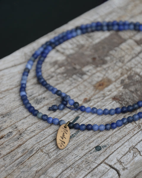Blue Sodalite loop with Bead Dangle