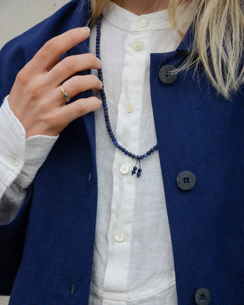 Blue Sodalite loop with Bead Dangle