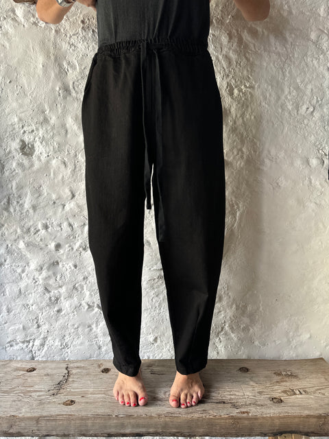 Crossley Black Canvas Drawstring Pants