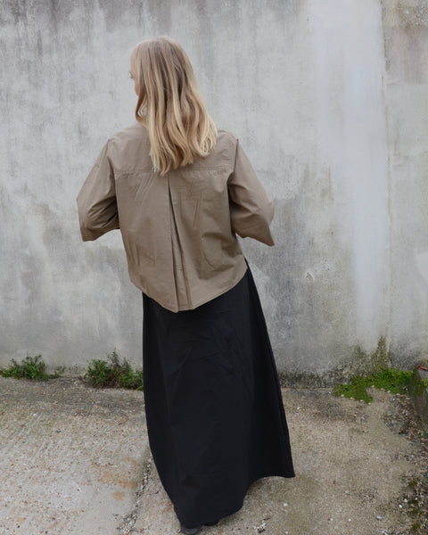 Crossley Cotton Long Skirt | Black