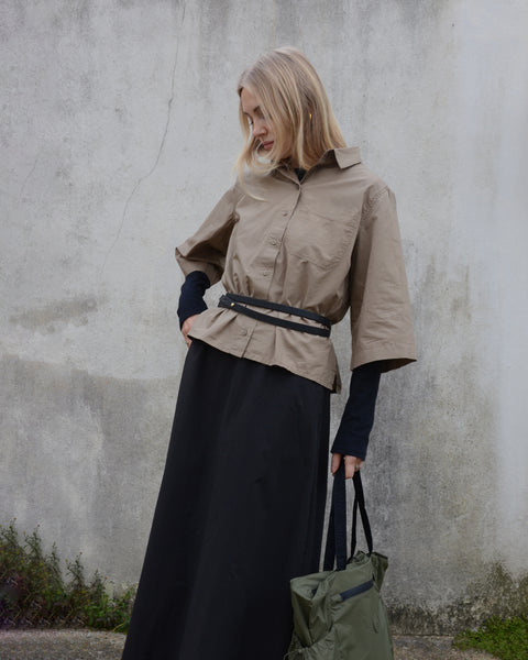 Crossley Cotton Long Skirt | Black