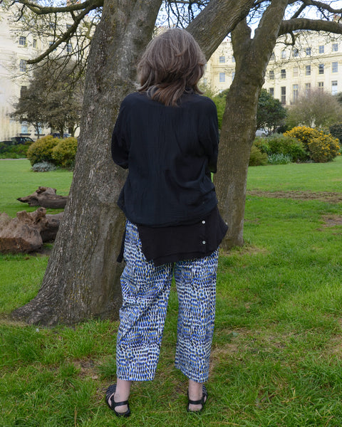 Crossley Cotton Silk Voile Shirt | Black