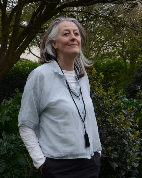 Crossley Cotton Silk Voile Shirt | Silver