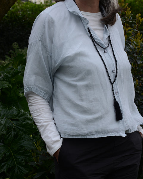 Crossley Cotton Silk Voile Shirt | Silver