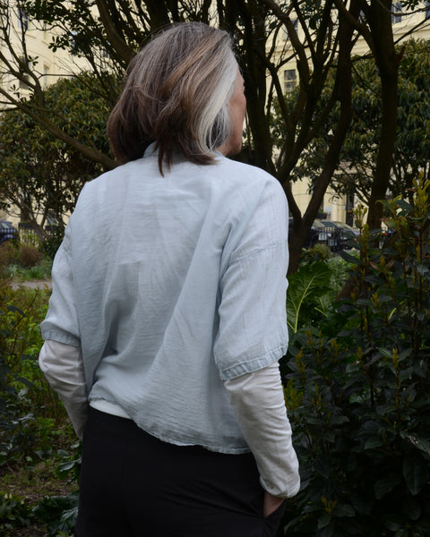 Crossley Cotton Silk Voile Shirt | Silver