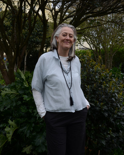 Crossley Cotton Silk Voile Shirt | Silver