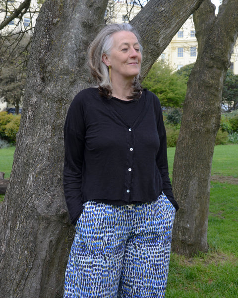 Crossley Linen Jersey Cardigan | Black