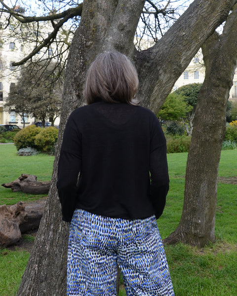 Crossley Linen Jersey Cardigan | Black