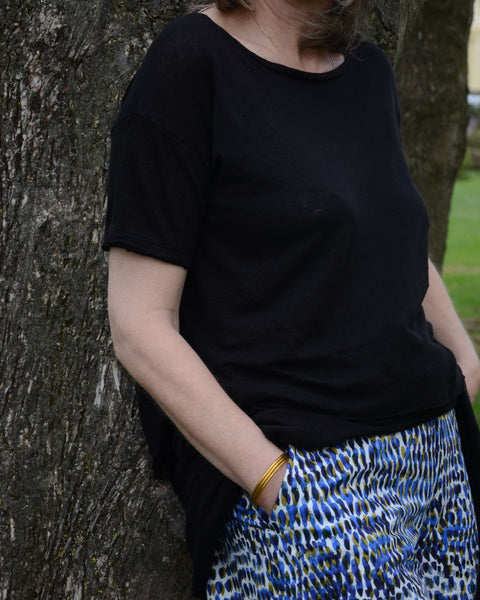 Crossley Linen Jersey T-Shirt | Black