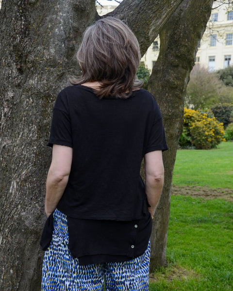 Crossley Linen Jersey T-Shirt | Black