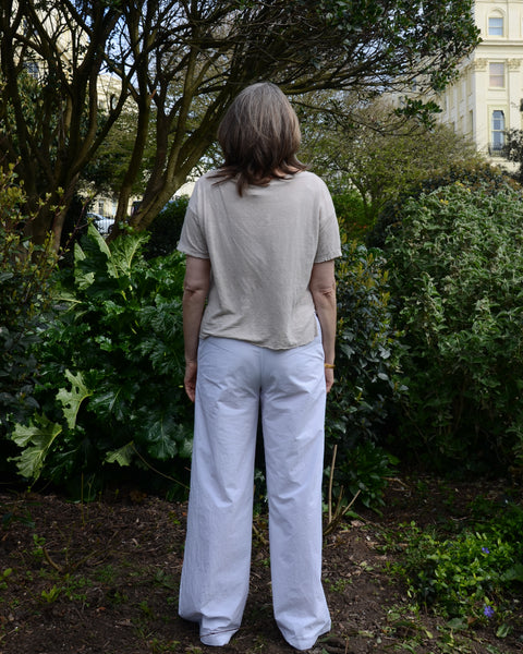 Crossley Wide Cotton Trousers | White