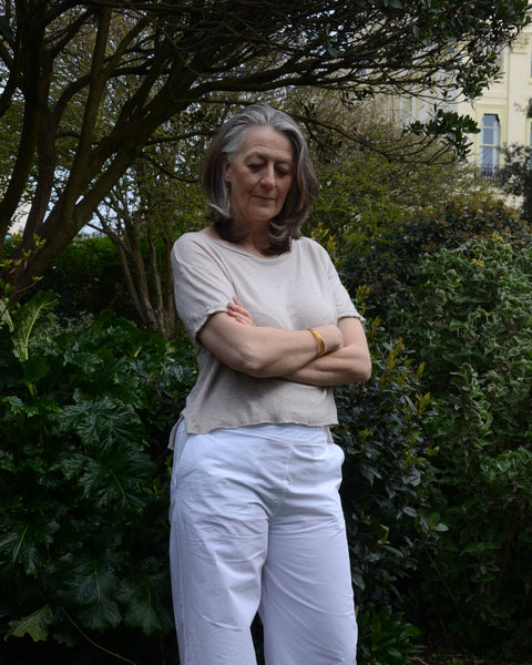 Crossley Wide Cotton Trousers | White