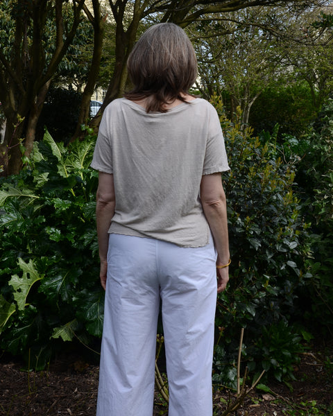 Crossley Wide Cotton Trousers | White