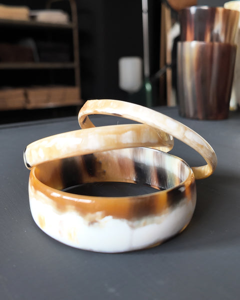 Horn Bangles | Set of 3 | Light