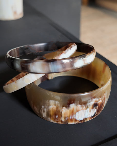 Horn Bangles | Set of 3 | Dark