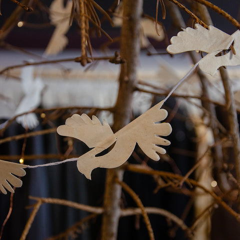 Cream Paper Dove Garland