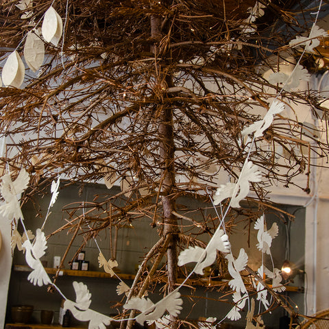 Cream Paper Dove Garland