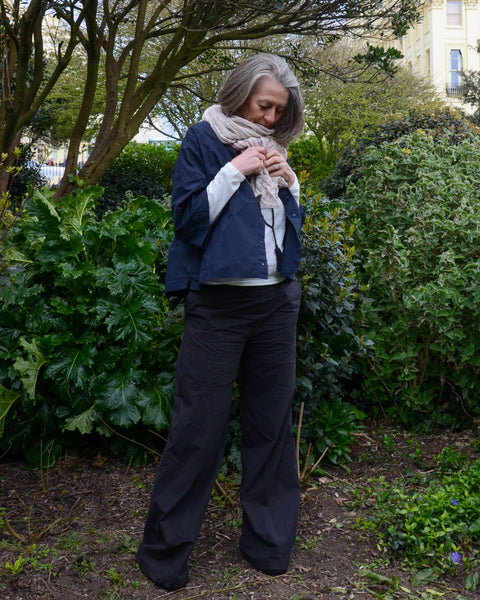 Crossley Wide Cotton Trousers | Black