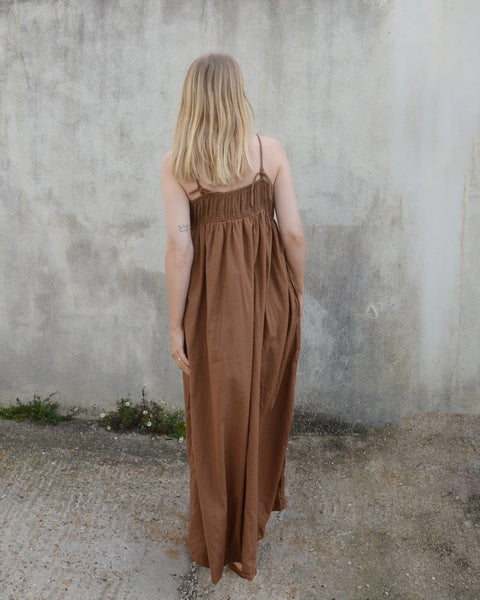 Rabens Saloner Cheesecloth Boho Sun Dress | Chestnut