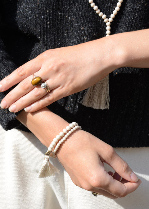 Cream Fossil Bracelet Set