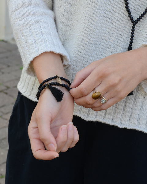 Black Bone Bracelet Set