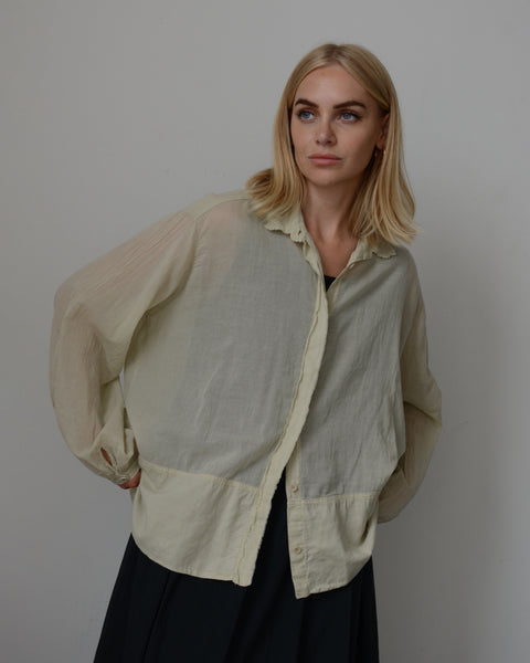 Aequamente Cotton Voile Drawstring Shirt | Sand