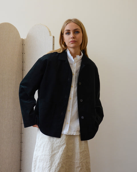 Muku Black Velvet Jacket With Pockets