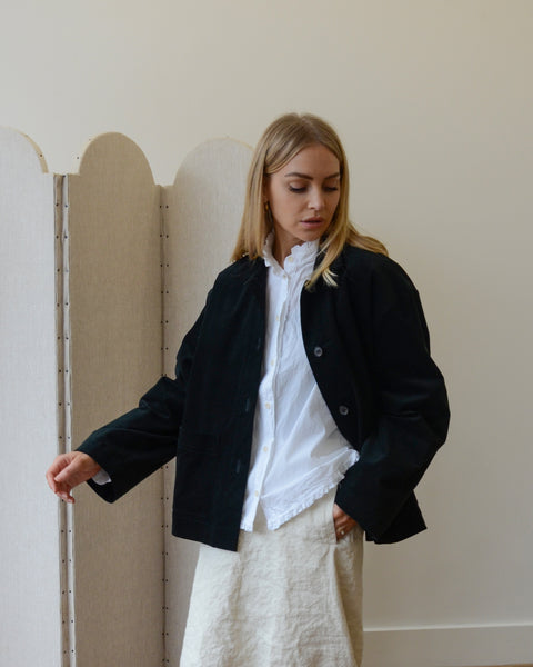 Muku Black Velvet Jacket With Pockets