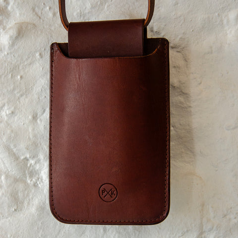 Leather Phone Case Holder by Paula Kirkwood | Chestnut