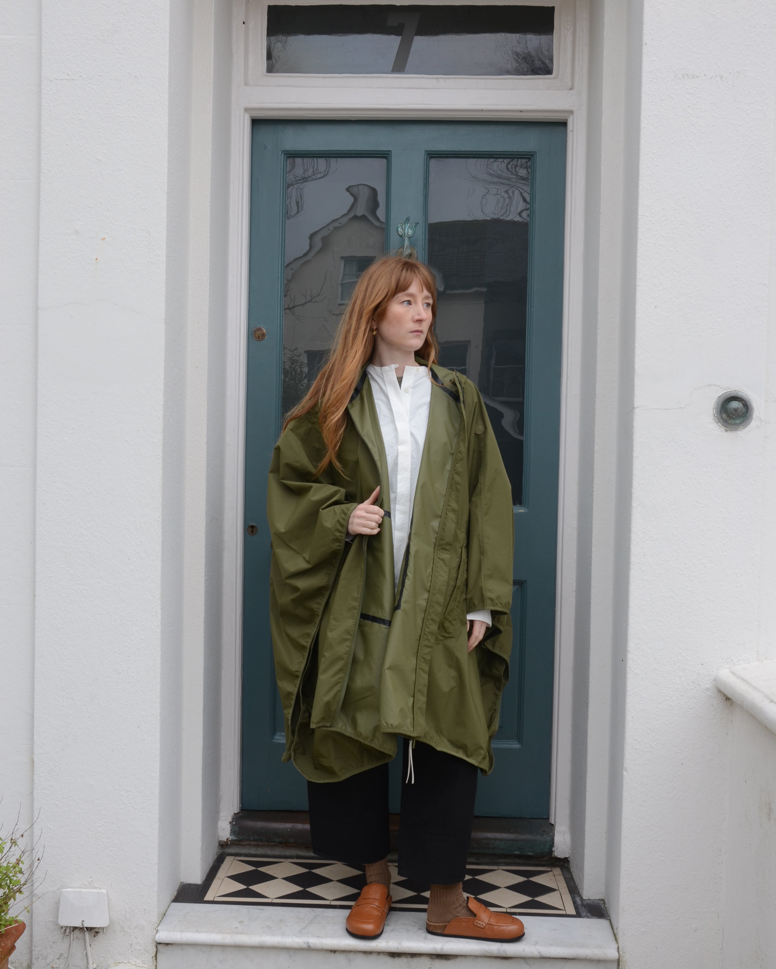 Tanta Oversized Raincape | Khaki – Woven Store