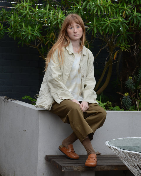 Aequamente Crinkle Cotton Wide Jacket