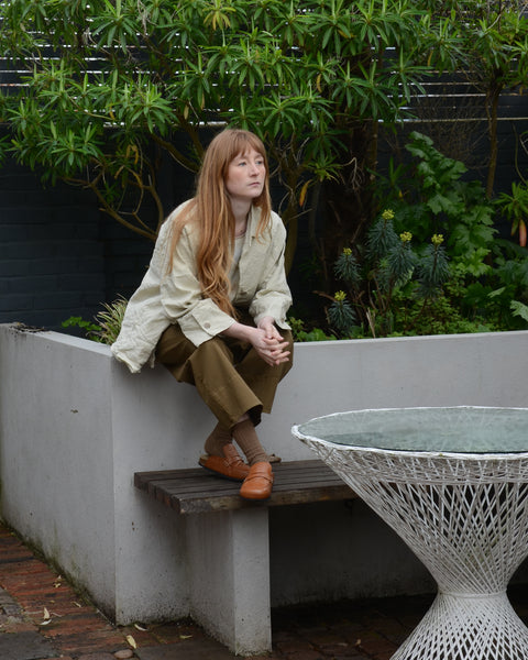 Aequamente Crinkle Cotton Wide Jacket