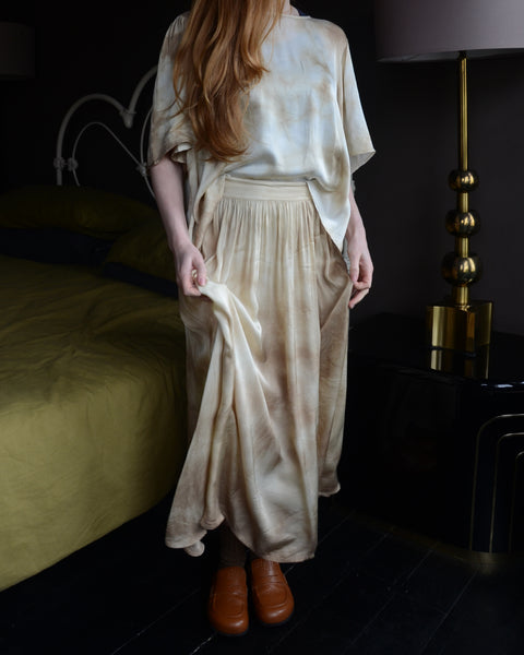 AJ117 Tie Dye Long Skirt