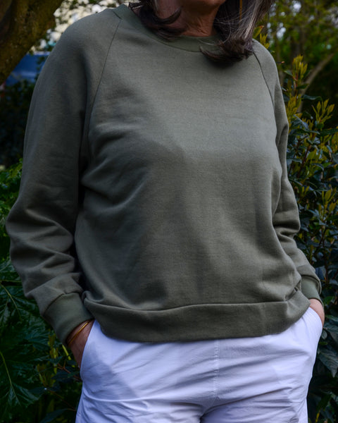 Elliot Organics Oversized Olive Cotton Sweatshirt