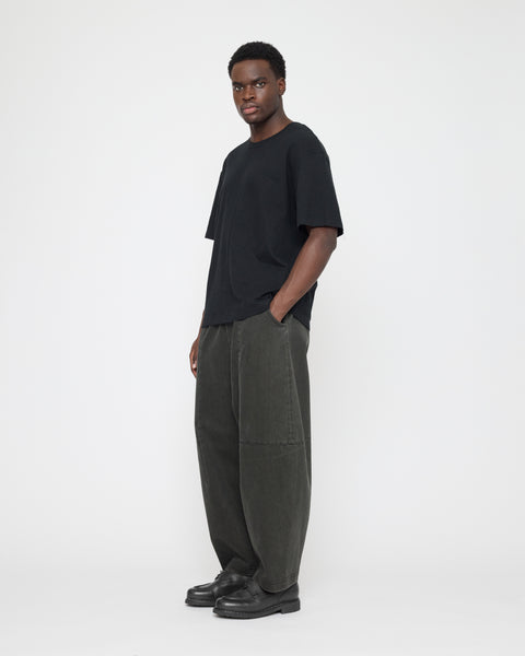 7115 Panel Barrel Leg Trousers | Washed Black