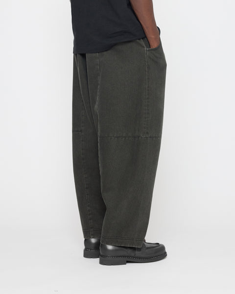 7115 Panel Barrel Leg Trousers | Washed Black