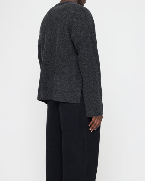 7115 Merino Tweed Jumper | Charcoal