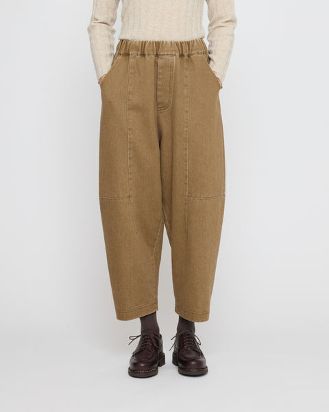 7115 Panel Barrel Leg Trousers | Washed Walnut
