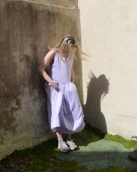 Frida Zazou Sleeveless Washed Silk Dress | Lilac