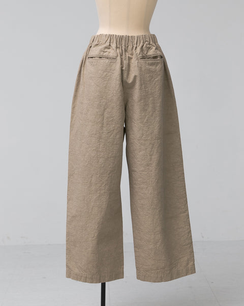 Kagure Nuanced Drum-Dyed Trousers | Beige