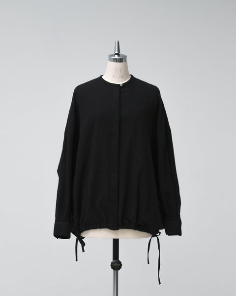 Kagure Oversized Drawstring Shirt | Black