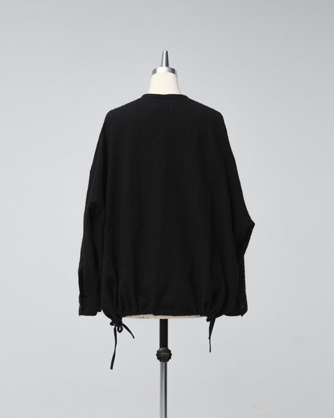 Kagure Oversized Drawstring Shirt | Black