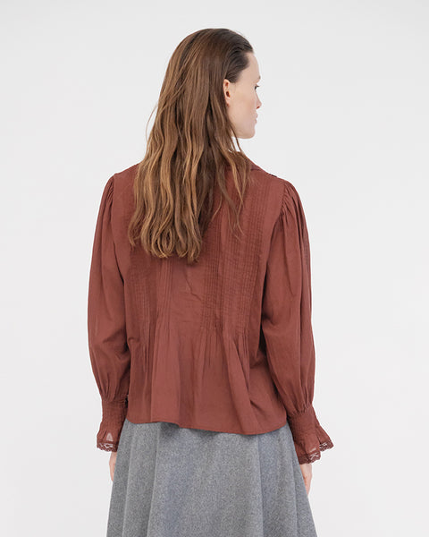 Project AJ117 Cotton Frill Top | Rust