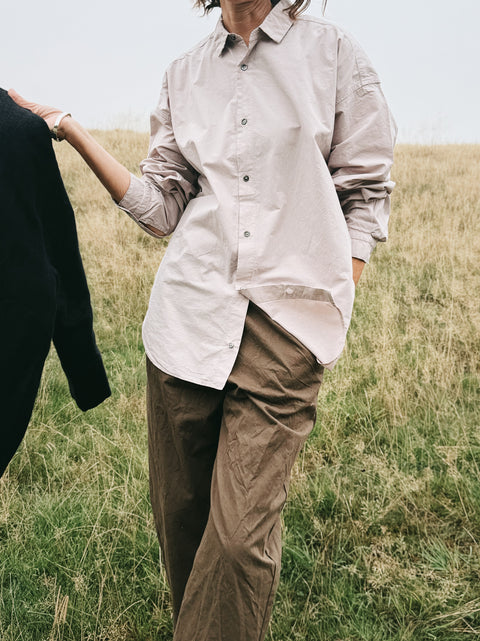 Kagure Garment-Dyed Regular Collar Shirt