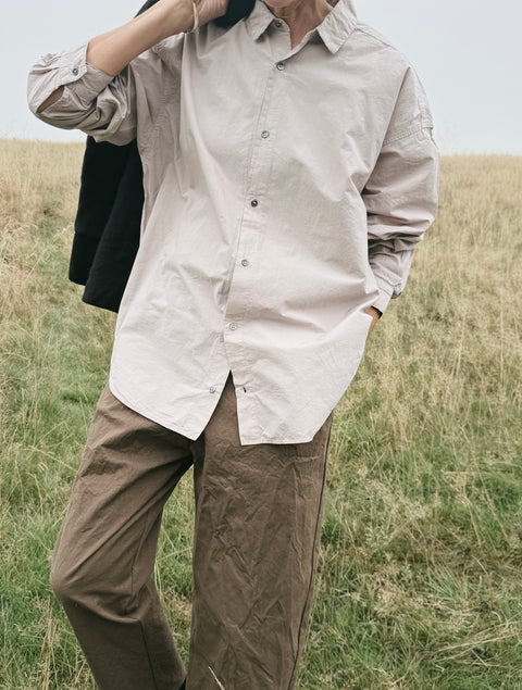 Kagure Garment-Dyed Regular Collar Shirt
