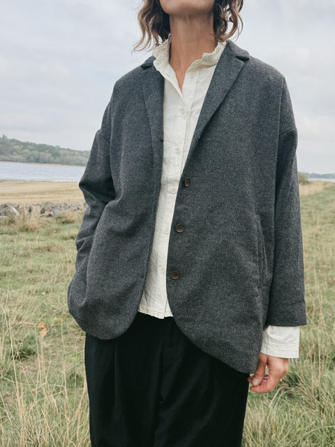 Frida Zazou Herringbone Cashmere Blazer